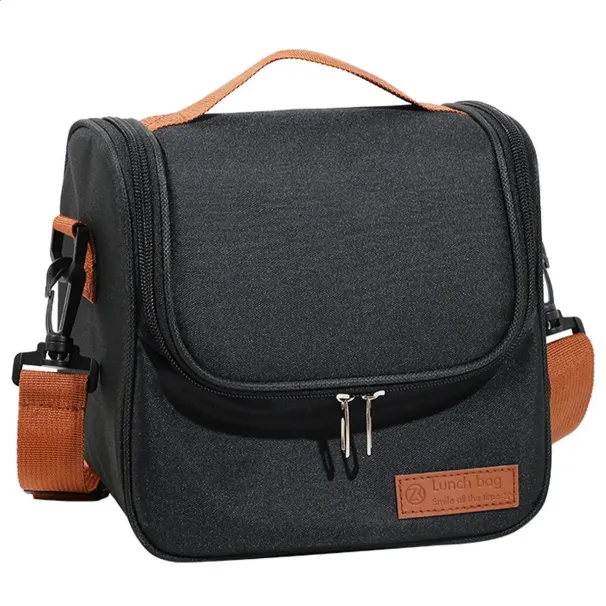 Modische Kühltasche mit Reißverschluss, isoliertes Mittagessen mit verstellbarem Schultergurt, geeignet für Büro, Arbeit, Schule, Camping 250318l_voghion.com
