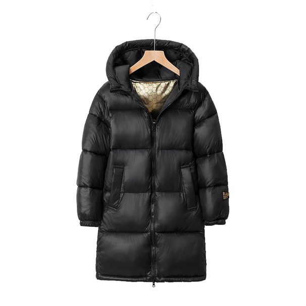 Nuova giacca in cotone riscaldante al grafene per bambini, spessa, nera e dorata, di media lunghezza_voghion.com