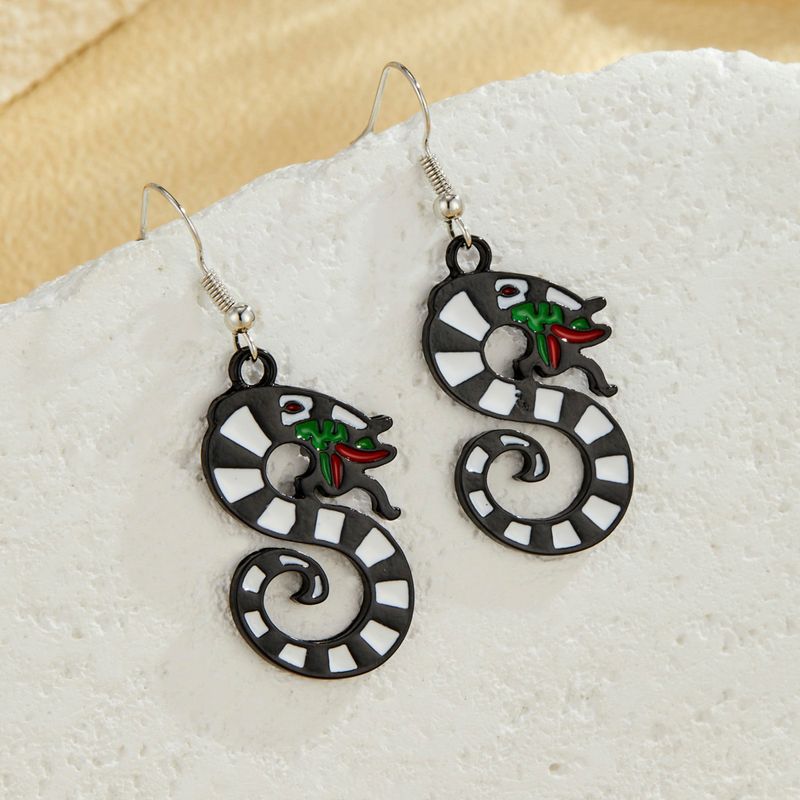 1 Pair Cute Snake Alloy Drop Earrings Ear Studs_voghion.com