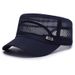 Men's Summer Hat Mesh Military Flat Top Snapback Adjustable Baseball Cap Cadet Army Man Breathable Trucker Caps_voghion.com
