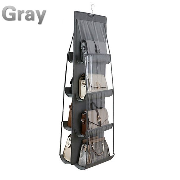 Organizer per borse a 6/8 tasche - Portaoggetti trasparente per borse da appendere, salvaspazio nell'armadio_voghion.com