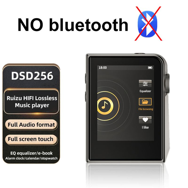 A58 HiFi Music MP3 Player DSD256 Lossless Decoding MP3 Portable Metal Walkman With EQ Equalizer Ebook Alarm Clock Stopwatc_voghion.com