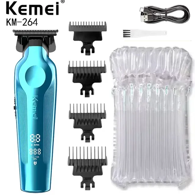 264 Tagliacapelli per barba professionale da uomo, ricaricabile, elettrico, con lama a zero gap, per taglio di capelli_voghion.com