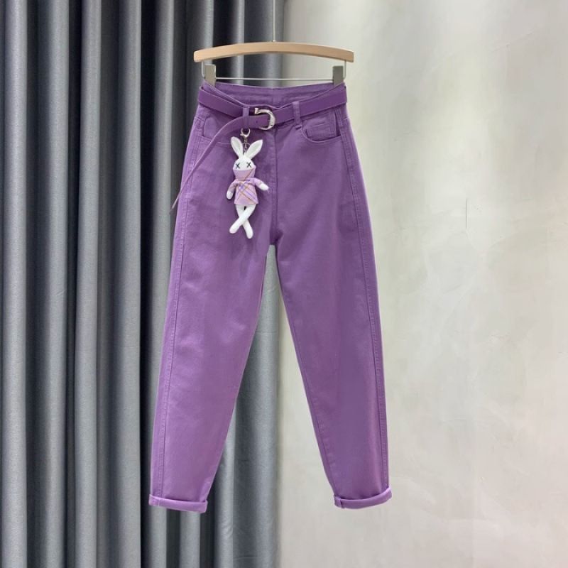 Pantaloni Harem Elastici Piccoli Piedi da Donna, Vita Alta e Pantaloni Carota Snellenti_voghion.com
