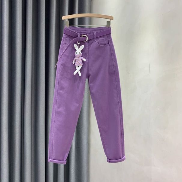 Pantaloni Harem Elastici Piccoli Piedi da Donna, Vita Alta e Pantaloni Carota Snellenti_voghion.com