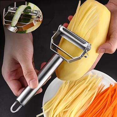 Stainless Steel 4-in-1 Peeler Cutter Slicer Shredder Scraper For Fruits Vegetables Potatoes Carrots Ergonomic Kitchen_voghion.com