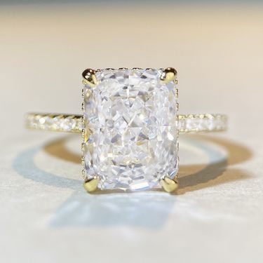 Rings 18K Gold Color S925 Sterling Silver Ring For Women Princess Square Ring_voghion.com