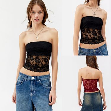 Women's Clothing Lace Sexy Tube Top Vest_voghion.com