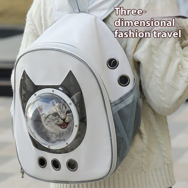 New Breathable Bag For Travel, Portable Double Shoulder Cat Bag, Simple And Versatile Pet Backpack_voghion.com