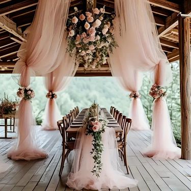 Sheer Curtain Scene Chair Back Mesh Party Ceiling Arrangement Drapery Decoration Supplies_voghion.com