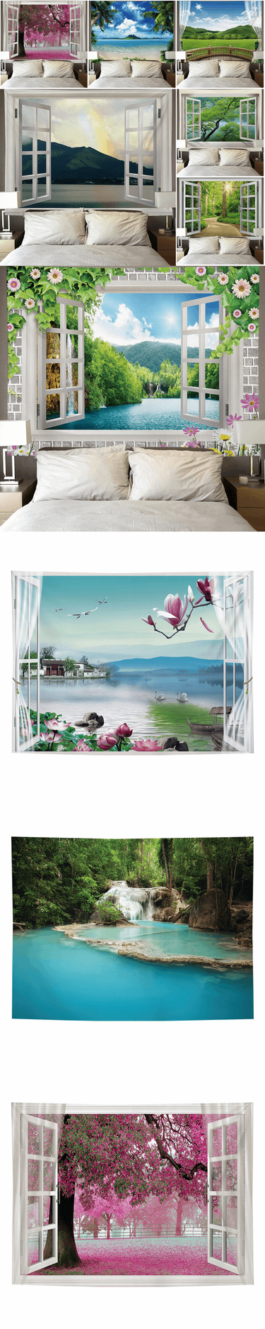 Wall hanging painting, digital printing, background cloth, bedroom home hanging cloth, tapestry, window style bedside_voghion.com