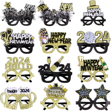 Party Decorative Glasses Photo Props HAPPY NEW YEAR Glasses Frame_voghion.com
