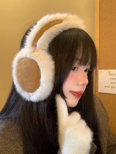 Suede Plush Earmuffs For Women In Winter Plus Plush Warm Earmuffs For Riding Cold-proof Earmuffs_voghion.com