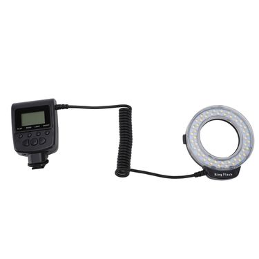 48LED Ro Light With LCD Display Power Control Adapter Rings Flash Diffuser For DSLR Cameras_voghion.com