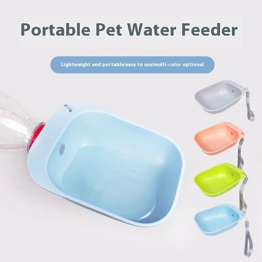 Pet portable head, plastic bowl, water dispenser hanging, cat and dog outdoor drinking supplies_voghion.com