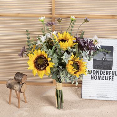 Songdai sunflower handwritten imitation flower home design wedding hand bouquet wall decoration wall hanging_voghion.com