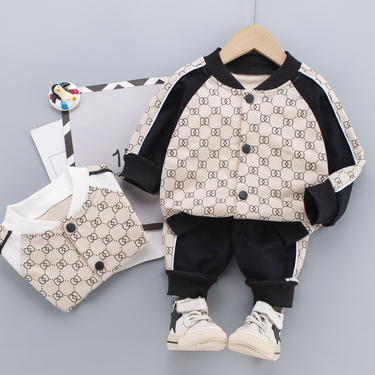 Boys' Autumn Suit 2023 Long sleeved Baseball Leading Trendy Label Two piece Set for Casual Children's Wear_voghion.com