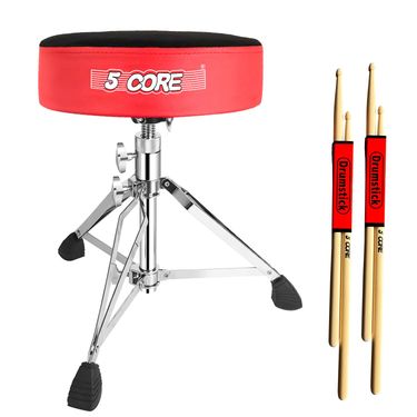 5 CORE Drum Throne Padded Guitar Stool Height Adjustable Heavy Duty Music Chair Seat Universal for Adults & Kids with Anti Slip Rubber Feet - DS CH RE_voghion.com
