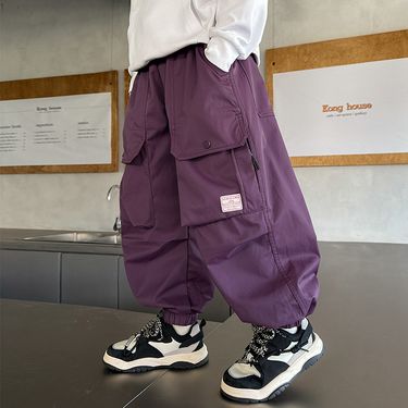 Boys' Spring Autumn 2024 new Korean casual pants for middle-aged and young children's clothing_voghion.com