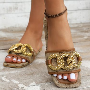 women's shoes outdoor wear summer slippers leisure one word embroidered women's slippers_voghion.com