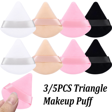 Triangle 2/3/5Pcs Veet Powder Puff Make Up Sponges for Face Eyes Contouring Shadow Loose Powder Foundation Mak_voghion.com