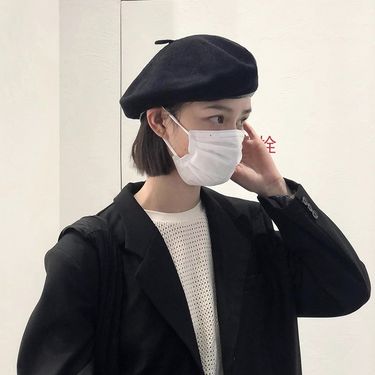 Fashion Women Berets Winter Warm Thermal French Artist Style Wool Beanie Hat Vintage Retro Solid Color Elegant Lady Beret Hats_voghion.com