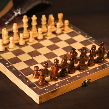 High-End Solid Wood Chess Set, Foldable, Non-Magnetic, Suitable For Students, Educational, Beginner, Children, School,_voghion.com