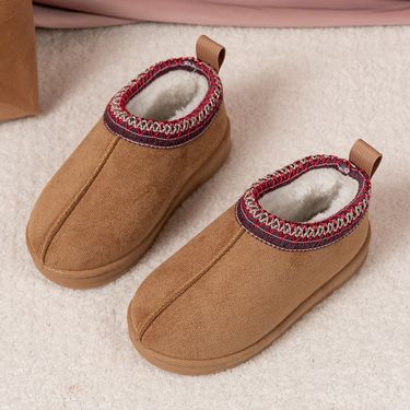 XUANMU Fashion Winter Children's Boots Solid Color Girl Snow Boots Outdoor Thickened Plush Kids Causal Boys Non-slip Thermal Boots Versatile XF0037_voghion.com