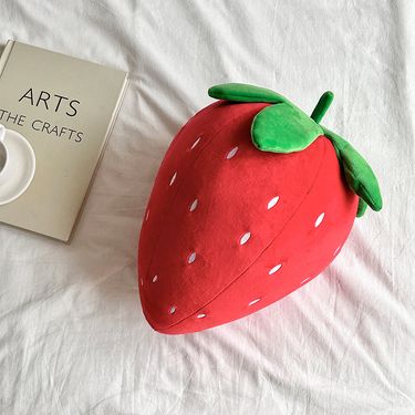 Realistic Strawberry Plush Pillow - Soft Fruit Cushion For Kids/Bed/Sofa (Cute & Huggable Gift For Girls)_voghion.com
