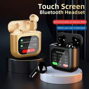 Smart Screen Touch Bluetooth Earphones Built-in 8GB Storage APP Control Video Switch Noise Reduction Message Reminder Earbuds_voghion.com