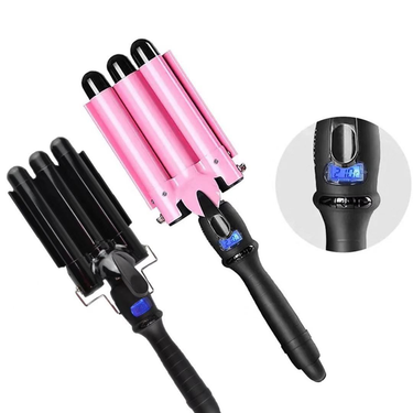 tube Liquid crystal electric splint perm three bar hair curling device water ripple hairdressing stick egg rol              dressing_voghion.com