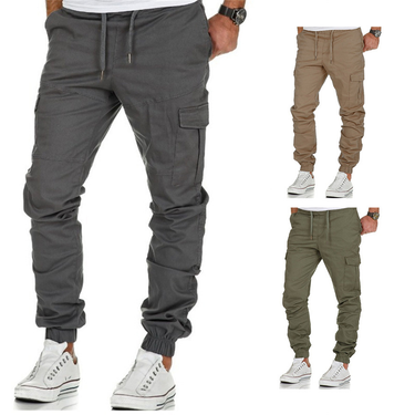 Men's clothing cargo multi-pocket pants woven men's outdoor sports casual pants fashion corset pants_voghion.com