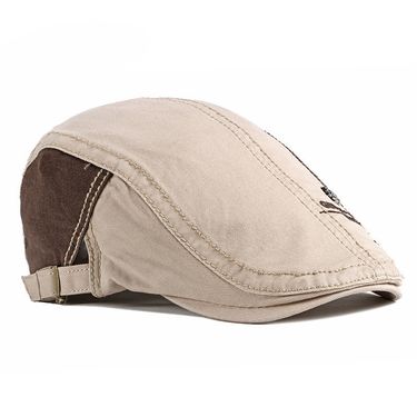 Fashion 2024 Spring Cotton Letter Embroidery Newsboy Caps Flat Peaked Cap Men and Women Painter Beret Hats 119_voghion.com