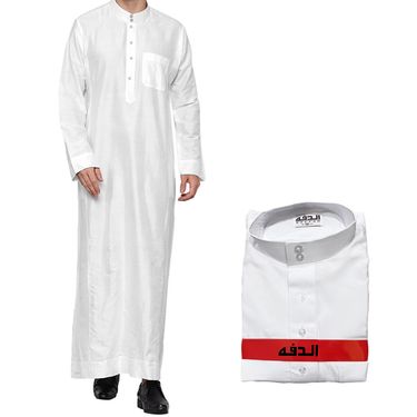 Men's Clothing Robe Qatar Stand Collar Robe Pocket Design Arab Middle East Men's Clothing Spot_voghion.com