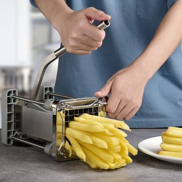 1pc, Stainless Steel Fruit Cutter,French Fry Cutter, Potato Slicer, Vegetable Chopper, Onion Chopper, Food Chopper, Kitchen Stuff, Kitchen Gadgets_voghion.com