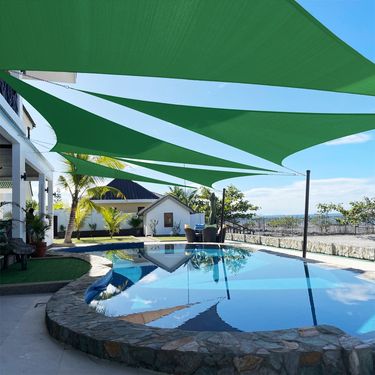 Artpuch Custom Size Dark Green Sun Shade Sail Triangle Canopy 185 GSM Durable Fabric UV Block Awning for Outdoor Patio Garden Backyard (Customized Ava_voghion.com