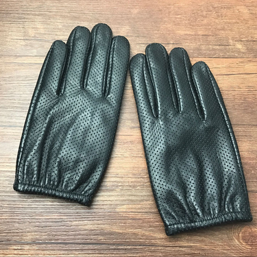 Sheepskin Autumn And Winter Driving Men's Leather Breathable Light Cycling Short Business Fashion Motorcycle Gloves_voghion.com