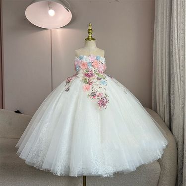 Kids’ Clothing Flower Fairy Children's Dress Summer New Sweet And Cute Children's Three Dimensional Flower Princess Dress_voghion.com