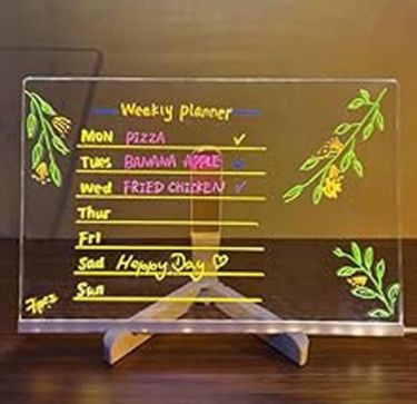 Interactive LED Note Board for Kids - Colorful Glow Acrylic Whiteboard with 7 Markers, Educational Dry Erase Memo Board for Nursery & Home (11.8 X 7.9_voghion.com