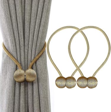 Curtain Tiebacks Magnetic Curtain Tieback Magnetic Braiding Buckle Curtains (Bronze)_voghion.com