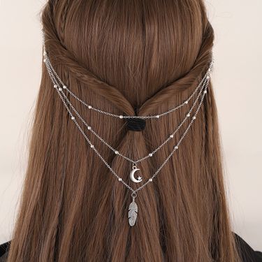 New Simple Moon Pendant Headwear, Ancient-style Hair Accessories For Hanfu, Bead Forehead Ornaments, Brow Pendant, Photo-taking Head Chains_voghion.com