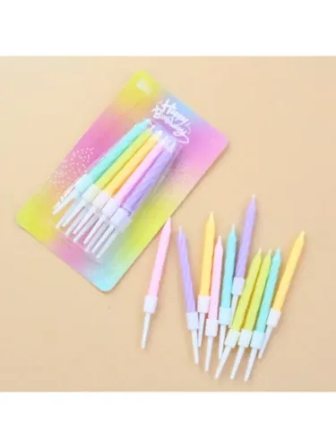 10pcs Gold Thread Spiral Birthday Candles For Party, Festival, Celebration Cake Decoration_voghion.com