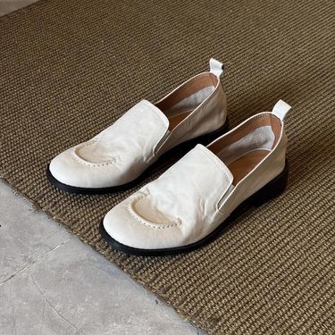 Sheepskin Version~ French Style Elegant Round Toe Chunky Heel Leg-Lengthening Shallow Mouth Single For Women Summer_voghion.com