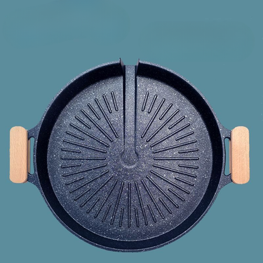Maifan Stone Induction Cooker Grill Household Non-Stick Open Flame Gas Universal BBQ Pan Green Square Round Teppanyaki_voghion.com