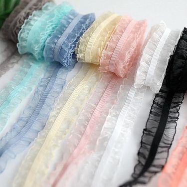 Ballet Style Pearl Bow Lace Fungus Ruffle Shoelaces Suitable For Ballet Shoes T Head_voghion.com