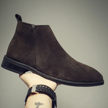 Martin Boots Men's High-top Shoes Medium-top Short Boots Outdoor Men's Boots Heightening Medium Tube Chelsea Boots Men_voghion.com