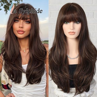 Hair Extensions Wigs Wig Top Platinum Blonde Long Straight Hair Air Bangs Wigs Female Hair Machine Headpiece_voghion.com