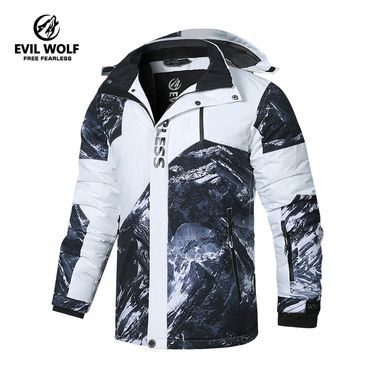 "Men’s Winter Ski Jacket – Heavy-Duty Cotton Insulated, Detachable Hood, Water-Resistant Polyester Shell For Snow Sports & Hiking_voghion.com