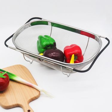 Expandable Sink Strainer - Fine Mesh Basket Universal Fit Rubber Handle EU Kitchen Essential_voghion.com