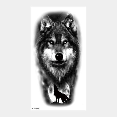 new 2026 2025 New Half Arm Animal Large Image Lion Tiger Wolf Head Water Transfer Tattoo Sticker_voghion.com
